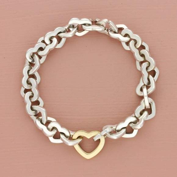 Tiffany & Co. Jewelry Tiffany Co Sterling Silver 8k Gold Heart Link